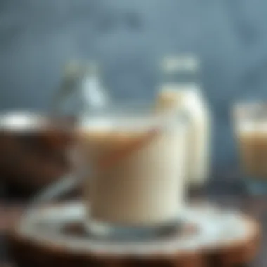 Thermometer checking milk temperature