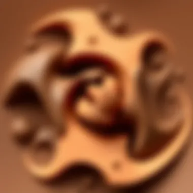 An abstract design illustrating the interaction of colors that create brown