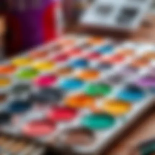 Vibrant acrylic paint palette showcasing a range of colors