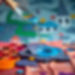 Acrylic paint with water for blending colors