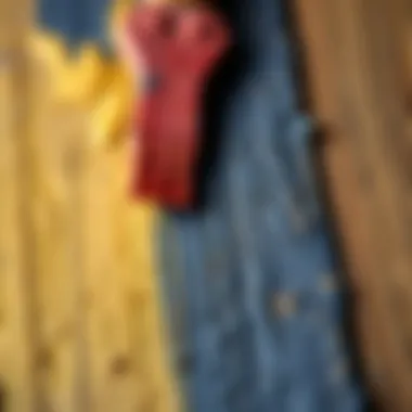 Close-up of paint texture on wood