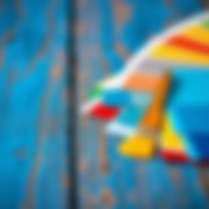 Vibrant wooden surface with paint swatches