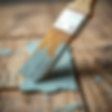 Applying Paint with Precision Close-up of brush applying paint on wood