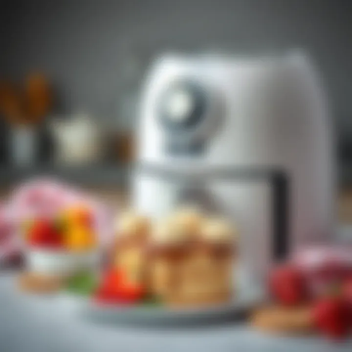 Elegant airfryer showcasing a delicious cake
