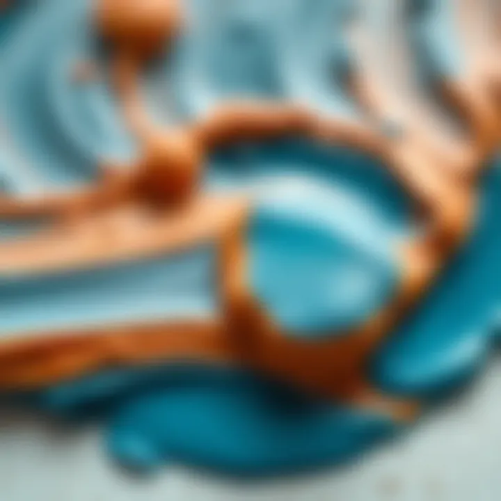 Close-up of acrylic paint texture and application