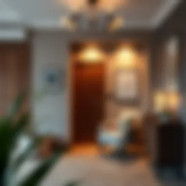 Creative use of lighting in an entryway niche to elevate decor