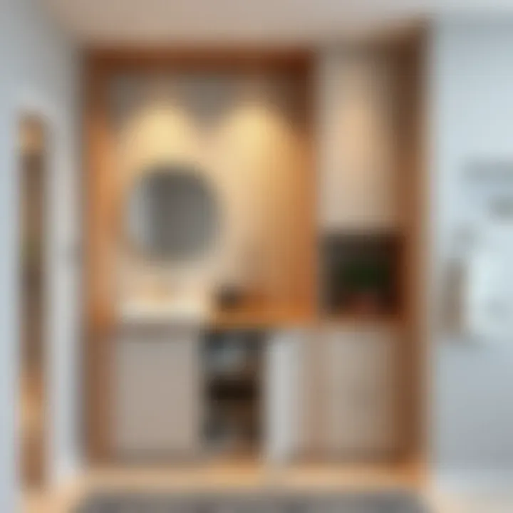 Stylish niche with integrated storage solutions enhancing space efficiency