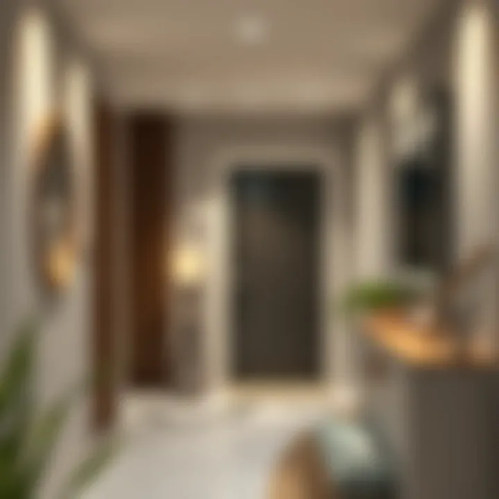 Creative spot lighting design in a small entryway