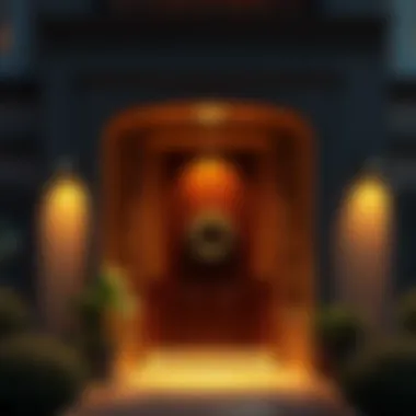 Elegant entrance with warm lighting ambiance