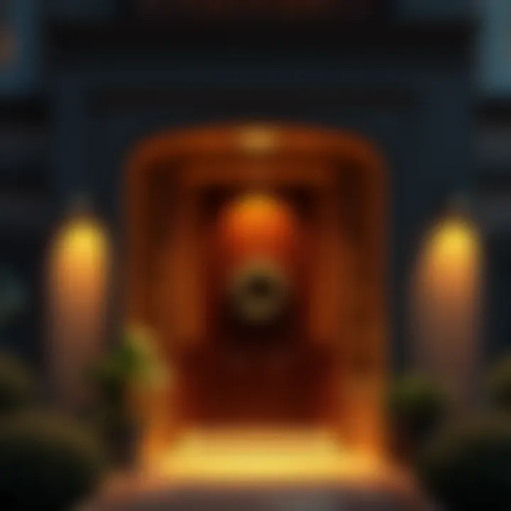 Elegant entrance with warm lighting ambiance