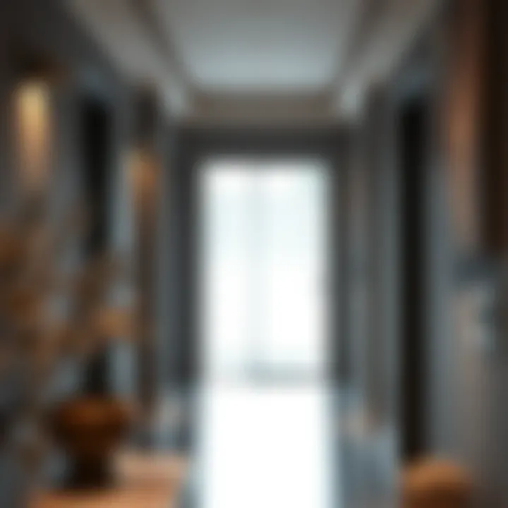 Modern entrance hallway with stylish spot lighting