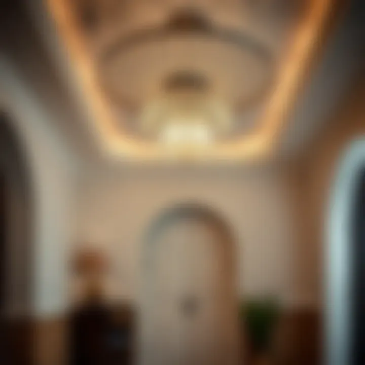 Artistic Focal Point in Foyer Artistic ceiling fixture as a focal point in a foyer