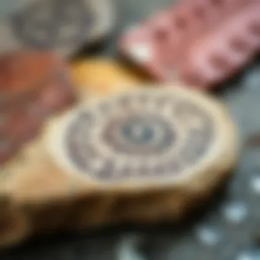 A close-up of artistic techniques applied on stone surfaces.