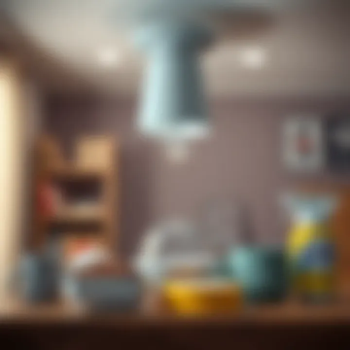 Illustration of materials needed for ceiling light installation