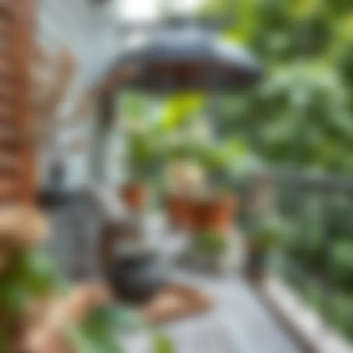 Artistic display of decorative items enhancing balcony aesthetics