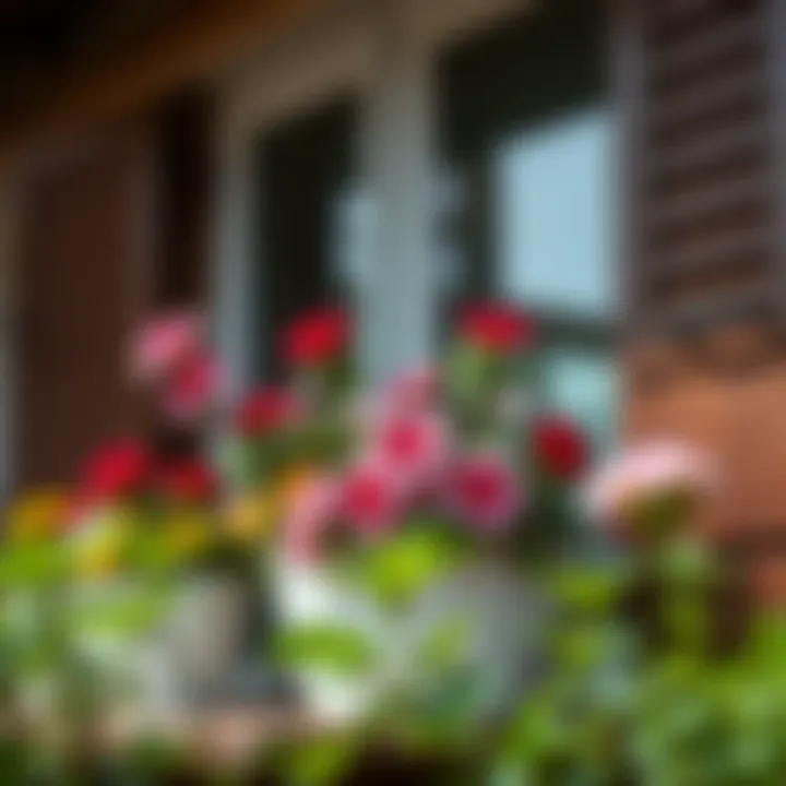 Creative balcony decoration with flowers