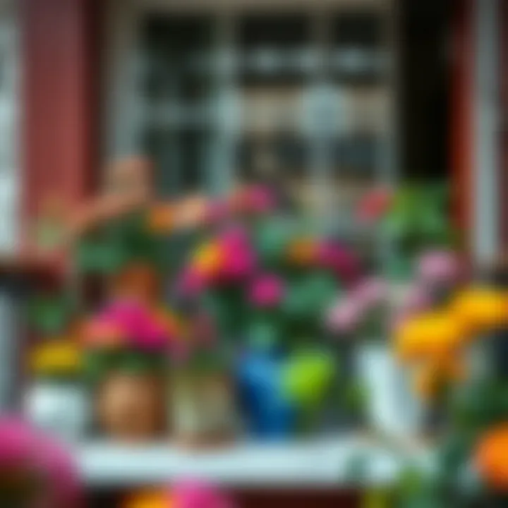 Vibrant flower corner on a balcony