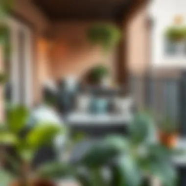 Cozy balcony seating arrangement