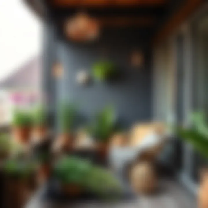 Creative balcony decor using natural materials