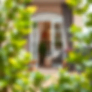 Elegant balcony design with stylish furniture and greenery