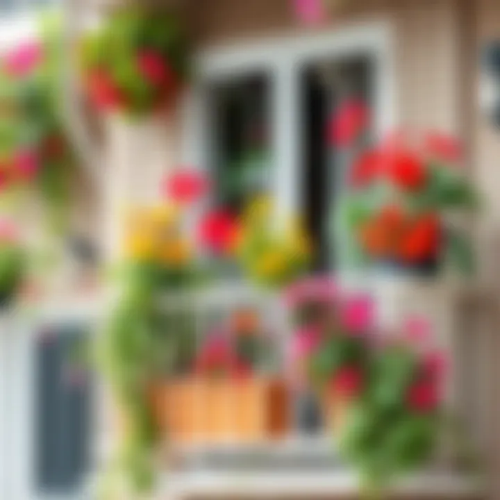 Balcony adorned with vibrant plants and flowers