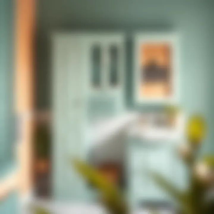 A beautifully painted bathroom cabinet showcasing a fresh color scheme