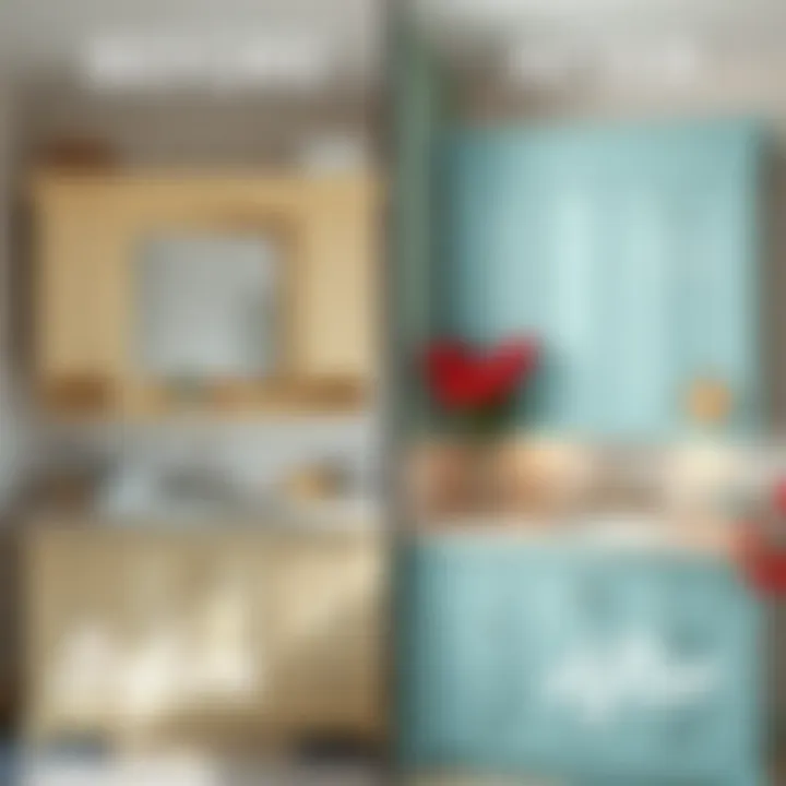 A stunning before and after of a bathroom cabinet transformation