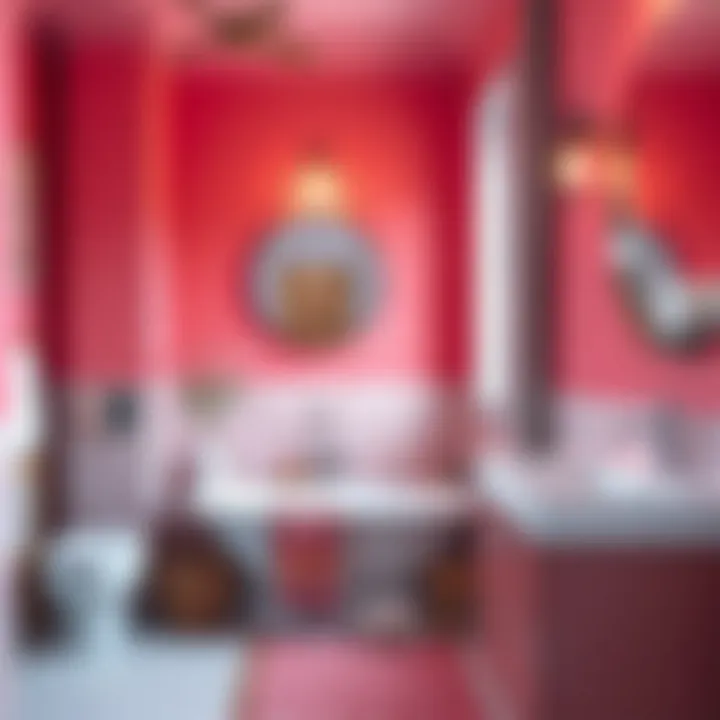 Vibrant color palette enhancing the atmosphere of a bathroom.