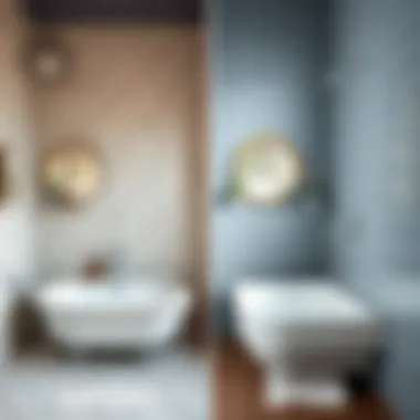 Before and after comparison of bathroom tiles