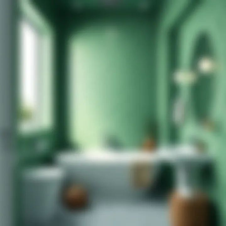 Contemporary bathroom with green and white color scheme