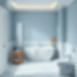 Elegant bathroom with calming blue tones