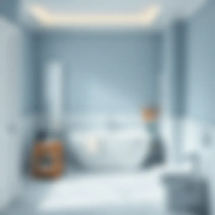 Elegant bathroom with calming blue tones