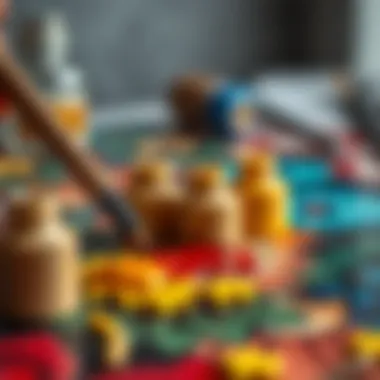 Print Pigment Techniques in Action A close-up of a creative project in progress using print pigment techniques.