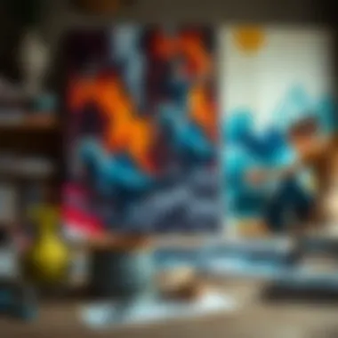 Showcase of Artworks with Print Pigments A selection of finished artworks that utilize different print pigment methods.