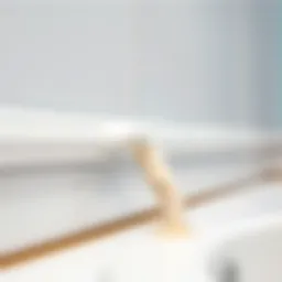 Close-up view of clean bathroom silicone sealing