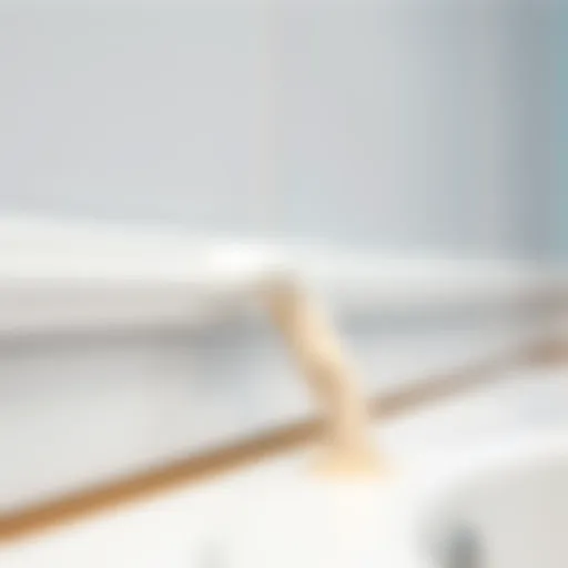 Close-up view of clean bathroom silicone sealing