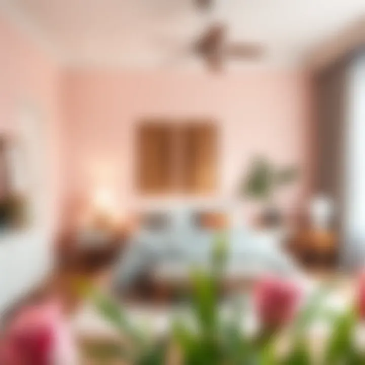 Bedroom with soft pastel wall colors