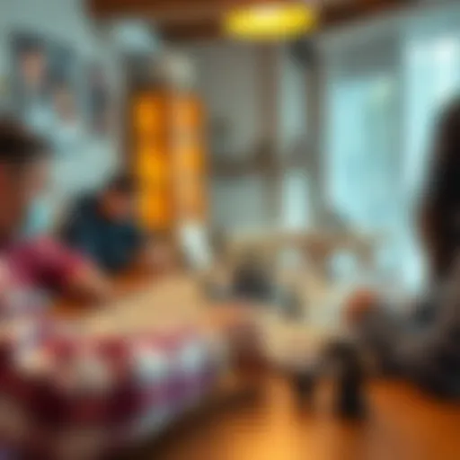 Engaged in Strategy A vibrant board game setup on a table with players engaged in a competitive round.