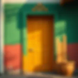 A beautifully painted door showcasing a vibrant color