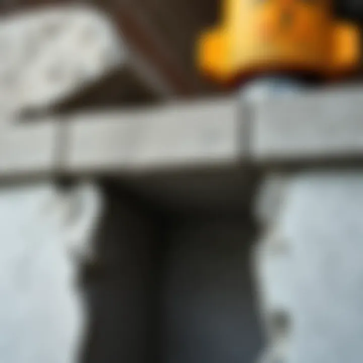 A close-up view of a concrete structure demonstrating durability and resilience under stress