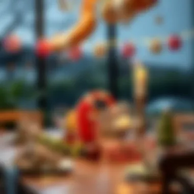 Creative table setup with themed decorations