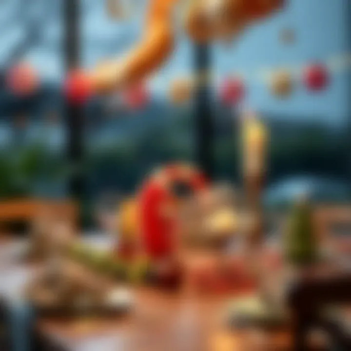 Creative table setup with themed decorations