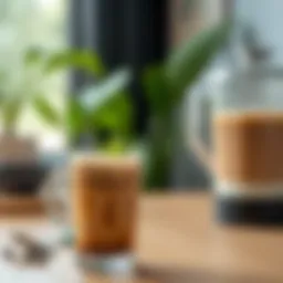Freshly blended cold coffee in a glass