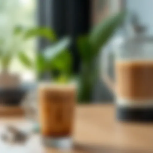 Freshly blended cold coffee in a glass