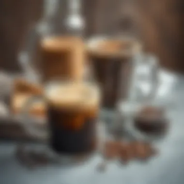 Selection of ingredients for cold coffee