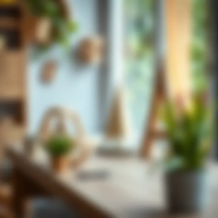 Finished projects displayed in a creative setting.