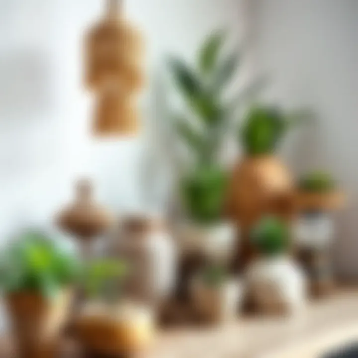 Bohemian inspired decor elements, including plants and unique artifacts