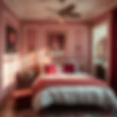 Chic bedroom with burgundy accents and harmonious color palette