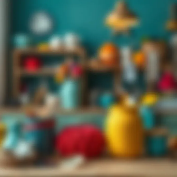 Creative Color Usage in Crafting Creative uses of colors in a craft workspace