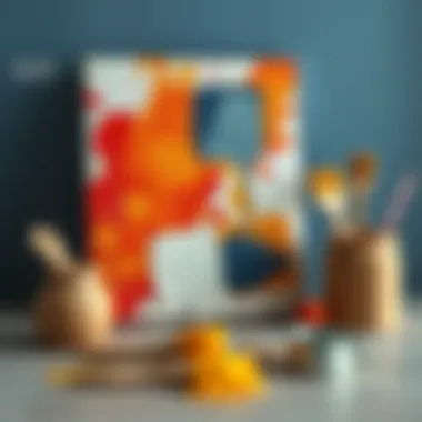 Diverse Painting Techniques for Projects Different painting techniques applied on a canvas